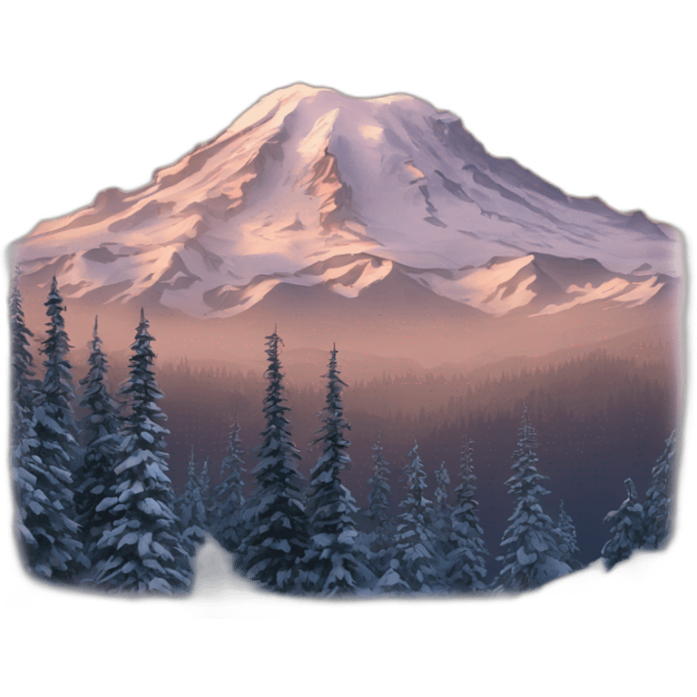 Snowy-mountain-mt-mount-rainier-dawn emoji