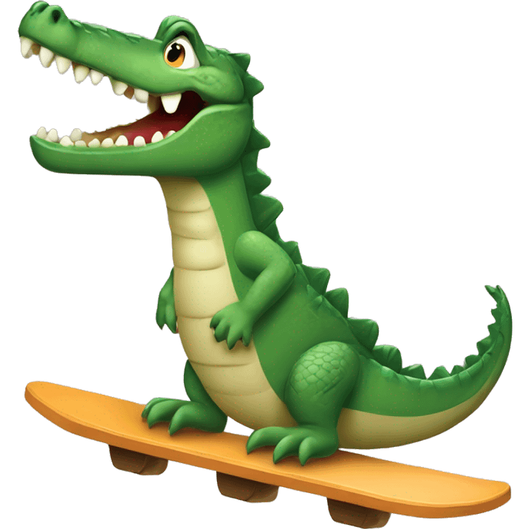 crocodile riding a stakeboard emoji