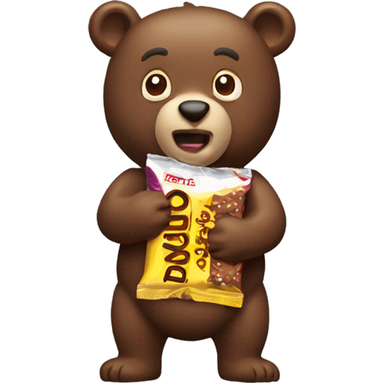 bear eating a candy bar emoji