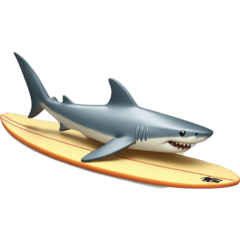 Shark on surfboard  emoji