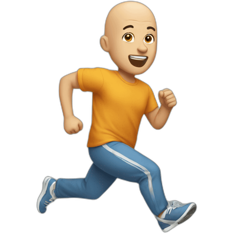 Bald man running emoji