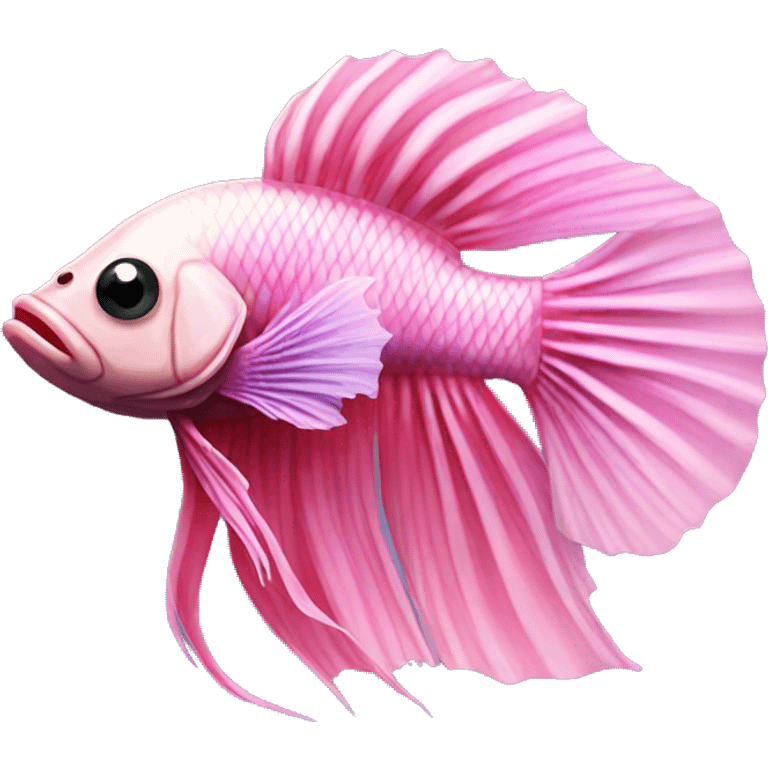 pink male betta fish with beautiful grills emoji