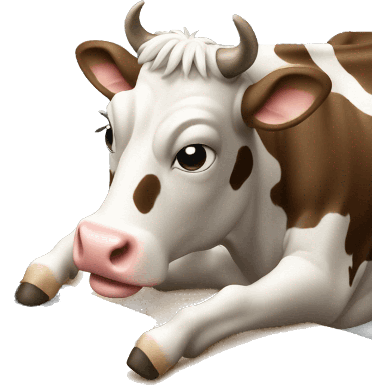 a cow is working on the computer emoji