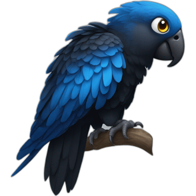 Black parrot with blue eyes emoji