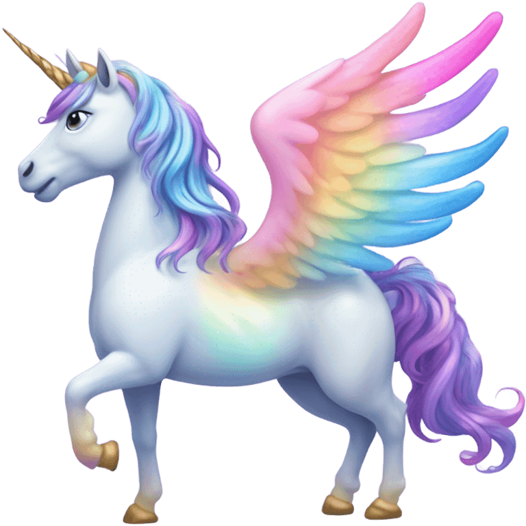 rainbow unicorn flying  emoji