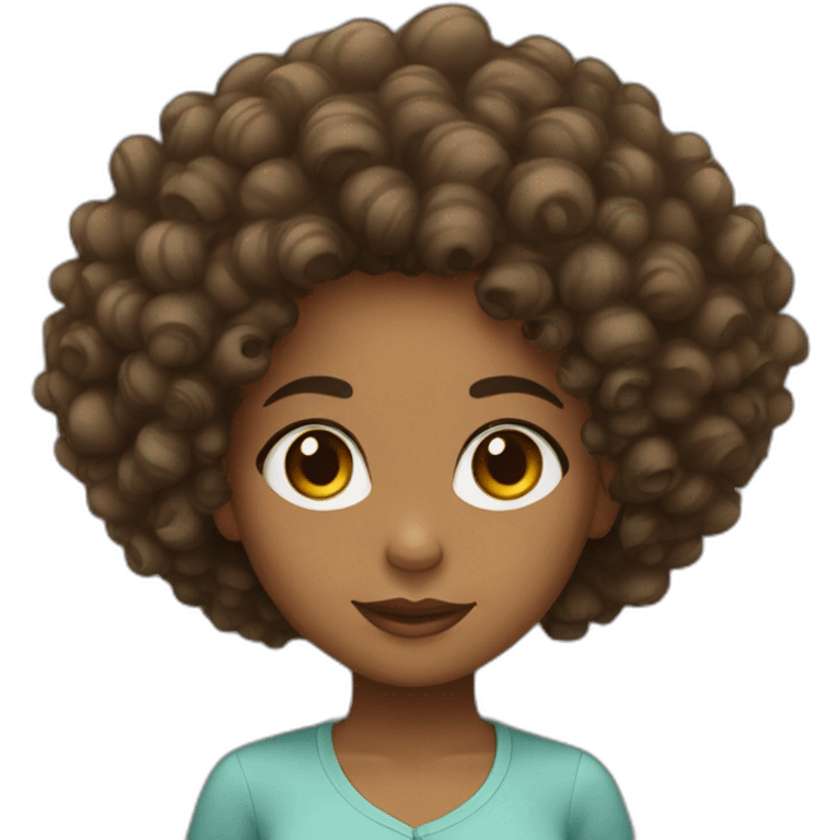 afro Latina girl with curly hair emoji