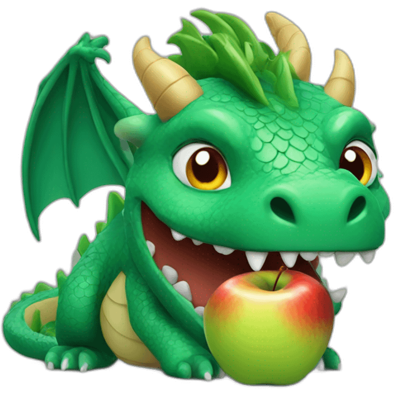 A dragon with a apple in its mouth emoji