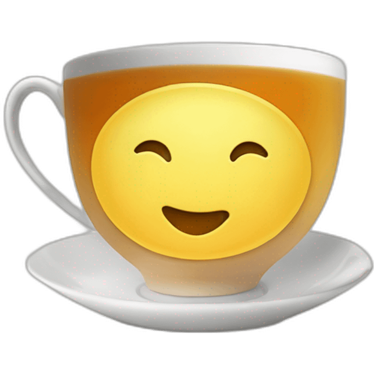 Speech bubble on top of tea cup emoji