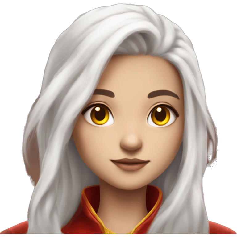 white hair + yellow eyes + red shooting star sign on the forehead + 2 dragon horn + beautiful girl  emoji