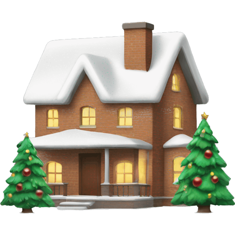 House with a chistmas tree emoji