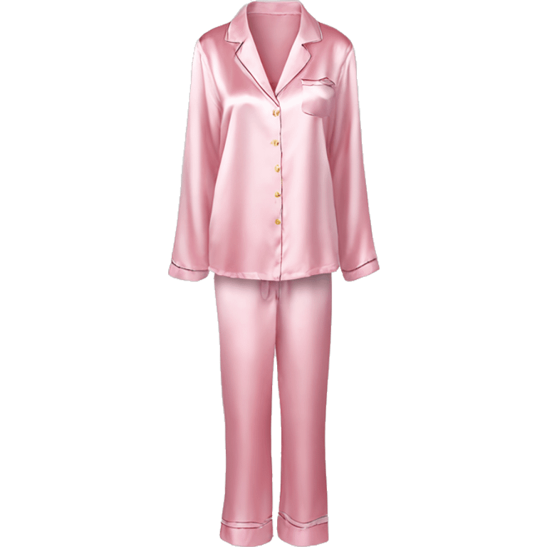 Light pink silk pyjamas set emoji