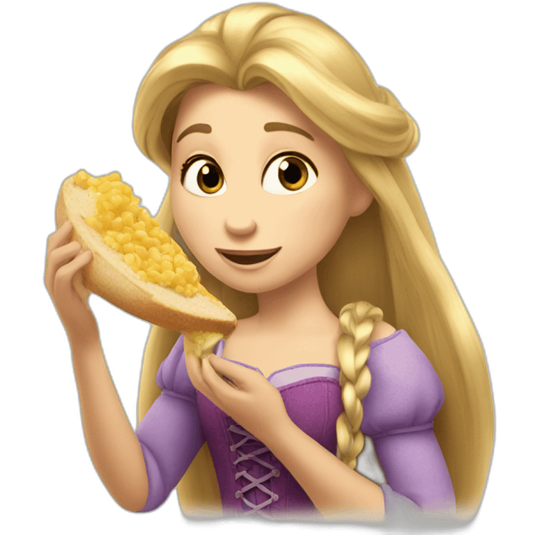 Rapunzel eating emoji