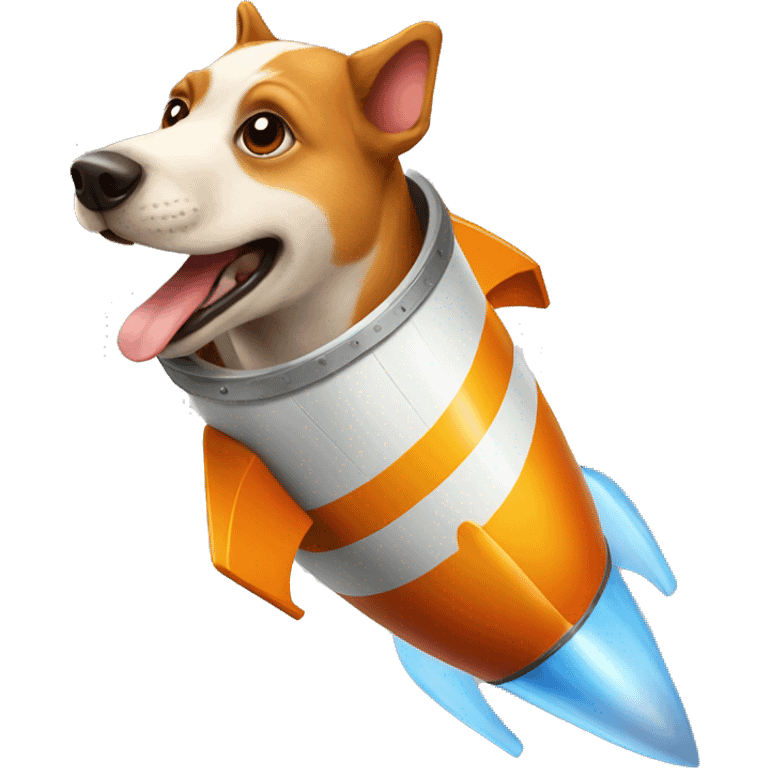 Dog in a rocket emoji