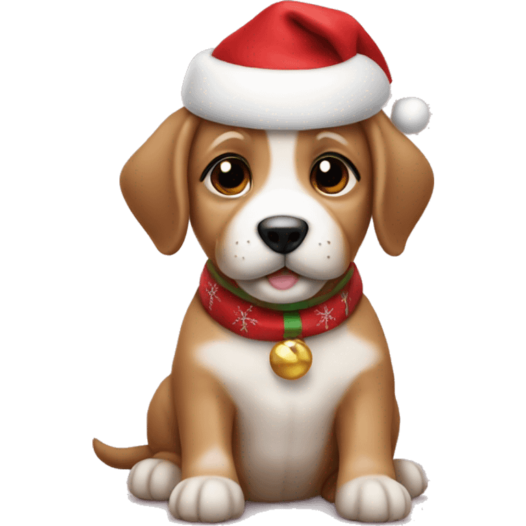 Cute Christmas puppy emoji