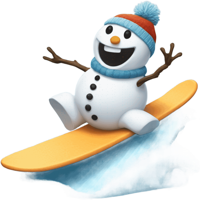 Snowman surfing emoji