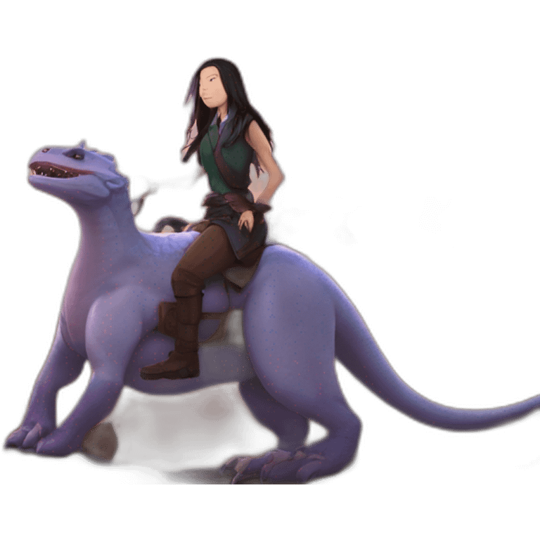 Nezuko sur dinosaure sur un dragon emoji