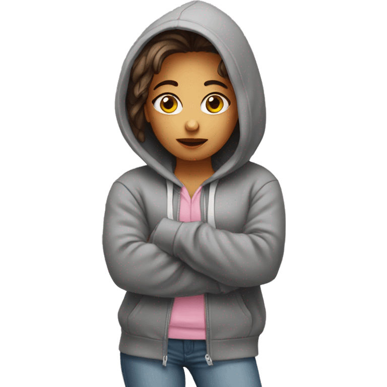 marketing girly but sad in a hoodie emoji