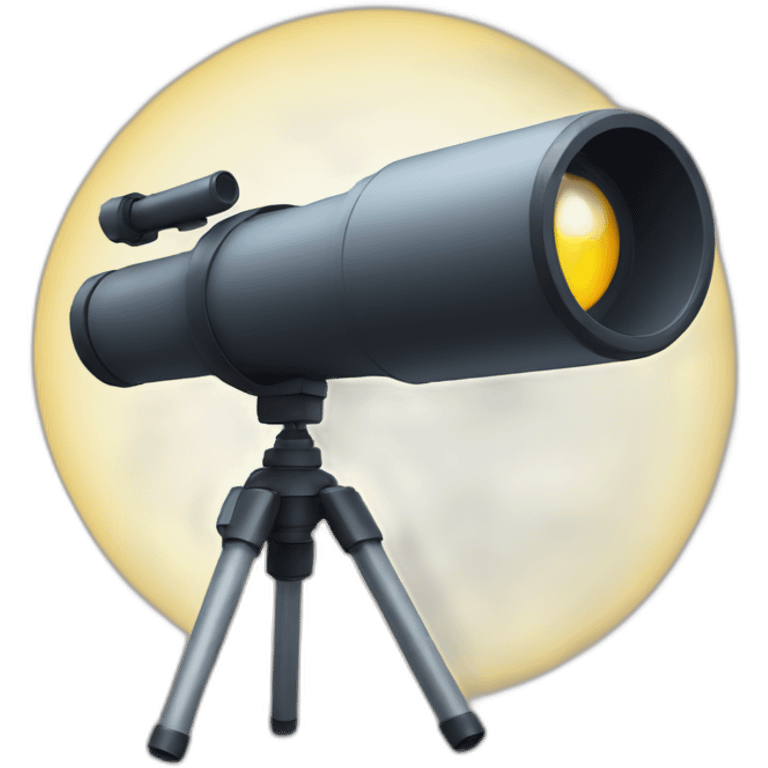 A telescope with a twinkle in its eye emoji