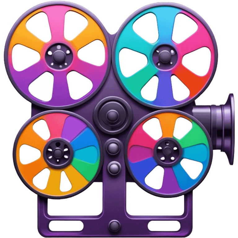 Psychedelic colored movie reel emoji