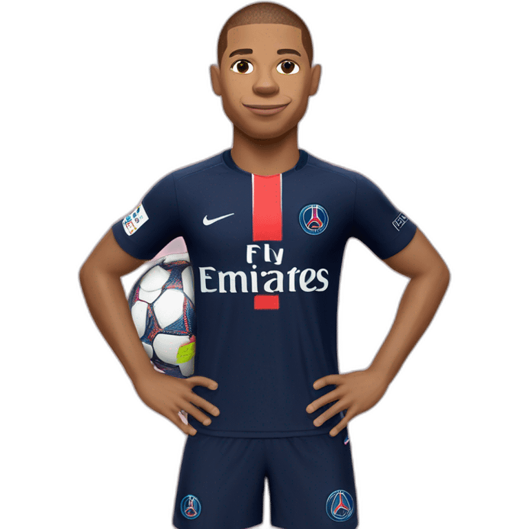 Mbappe avec le t-shirt du psg emoji