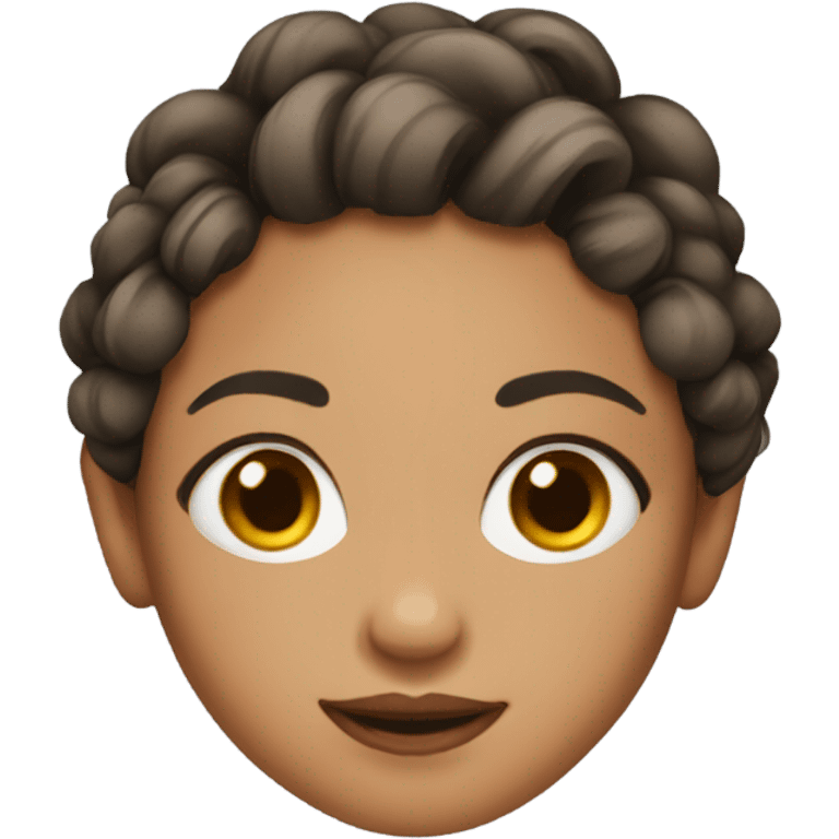 a medium skin girl with brown eyes and big puffy pigtails emoji