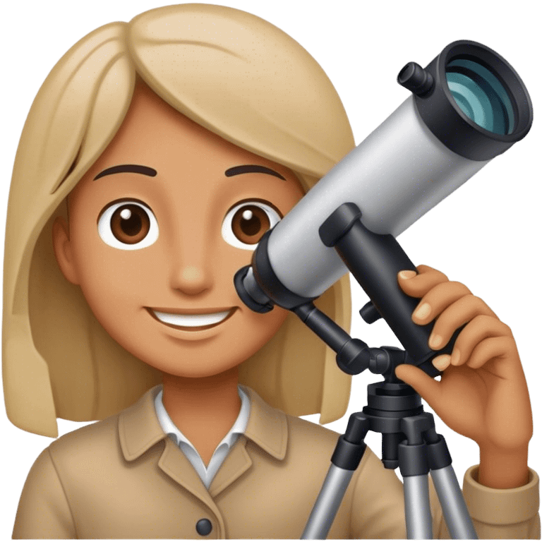 Looking through telescope while smiling  emoji