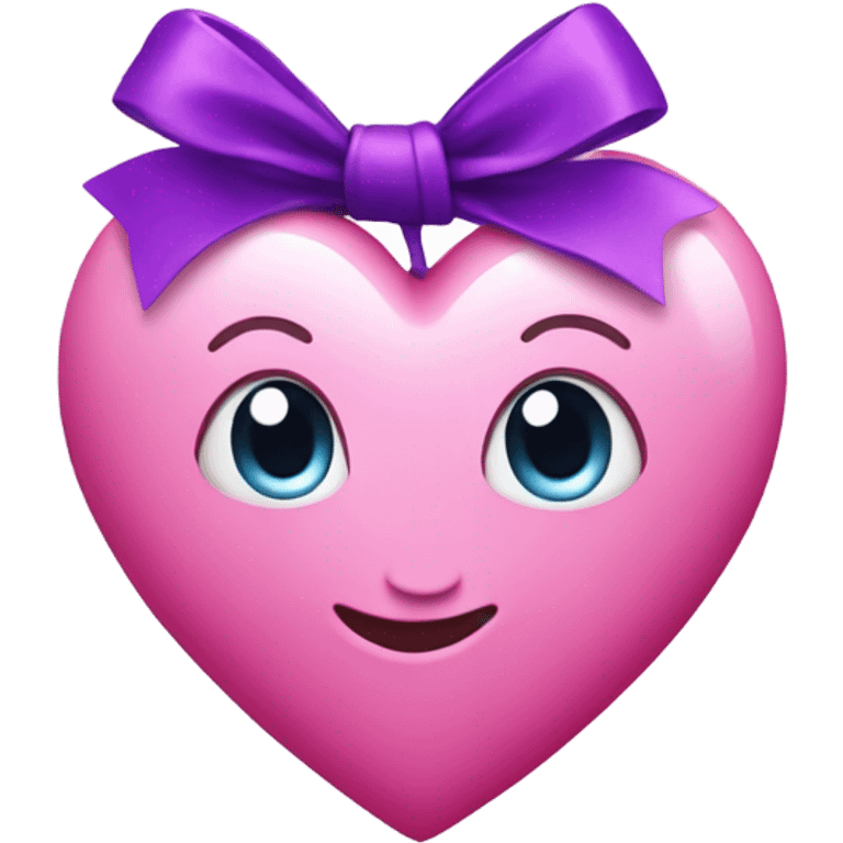 Pink heart with purple bow emoji