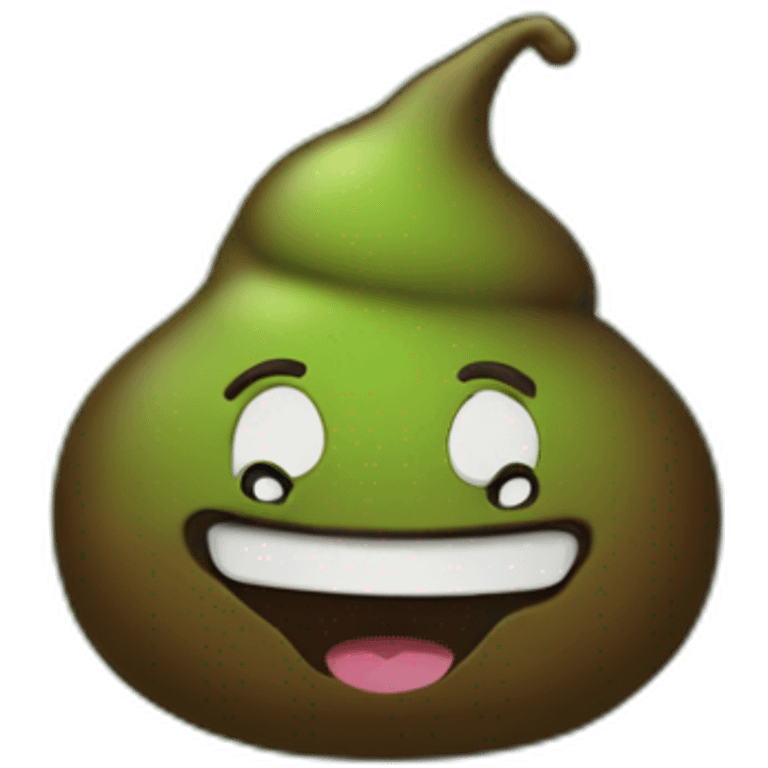 poop emoji but green and laughing emoji