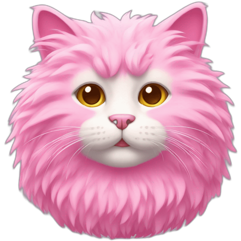 Pink fluffy cat emoji