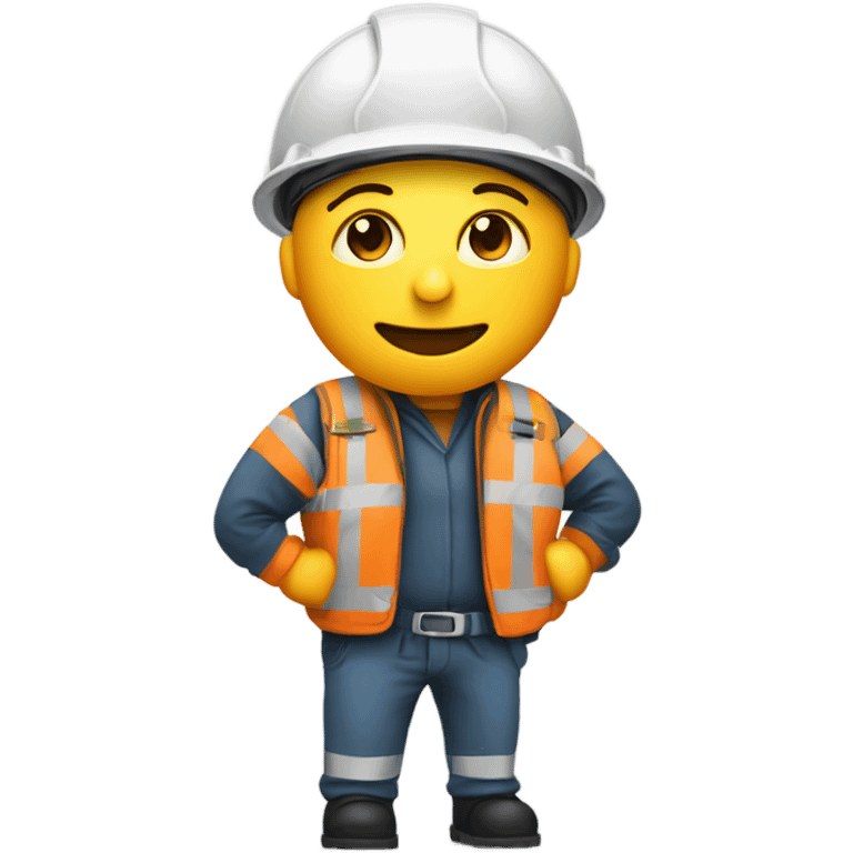 What’s burger empoylee wearing construction gear  emoji