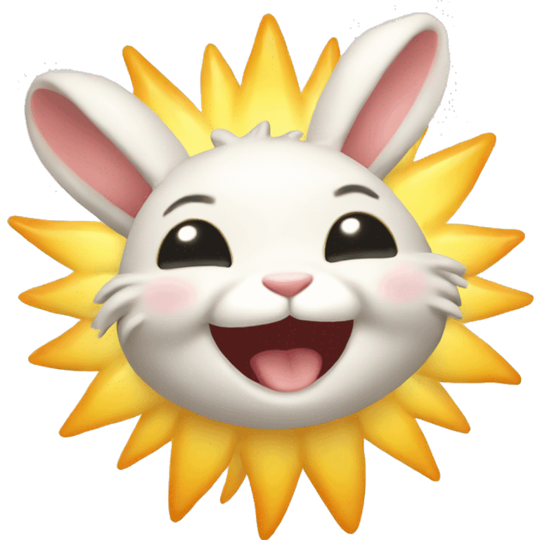 happy rabbit body sun emoji