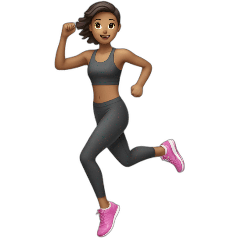 girl doing aerobic emoji