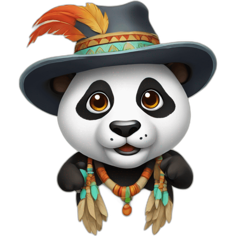 Panda with indien hat emoji