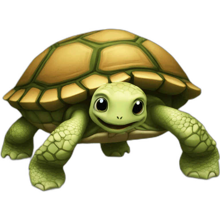 Squelette sur une tortue emoji