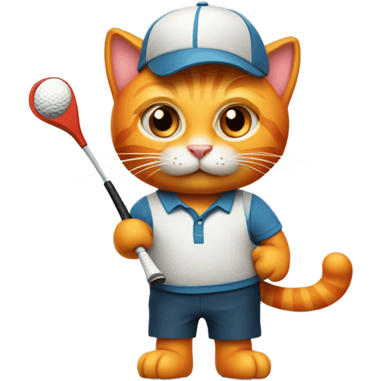 orange cat golfer emoji