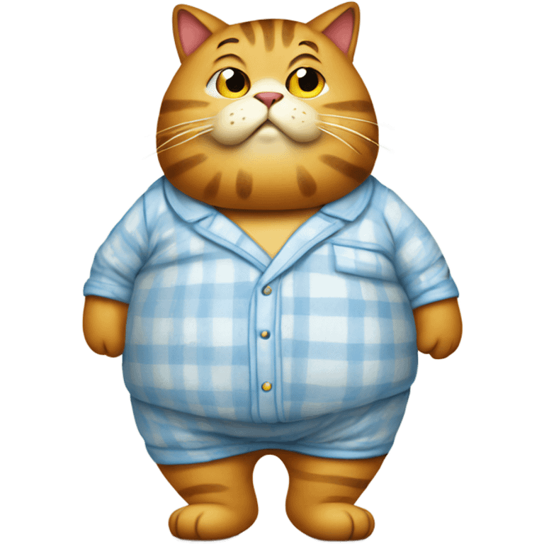 Fat cat in pajamas  emoji