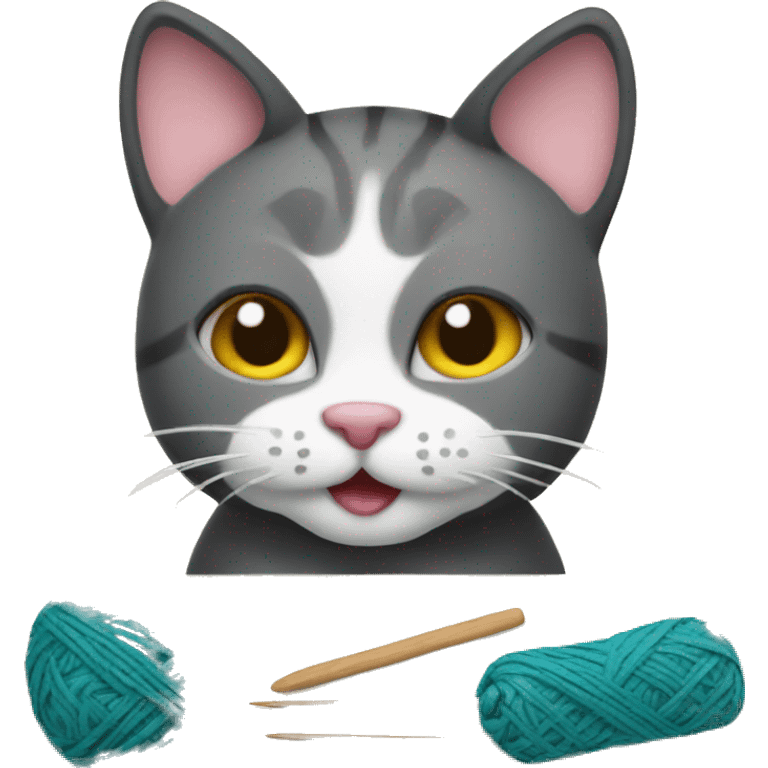 Cat making crochet emoji