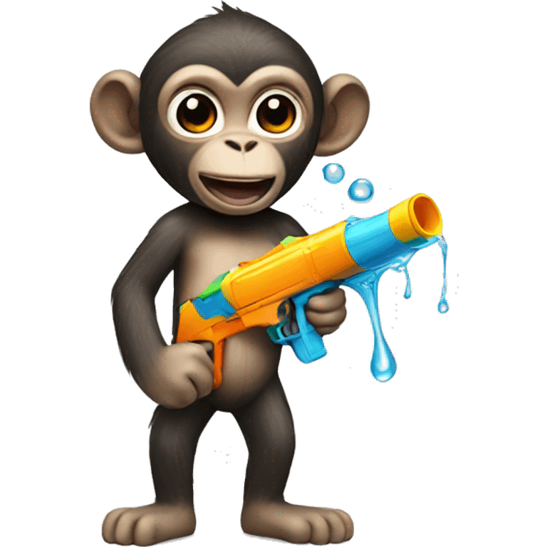 Monkey with water gun emoji