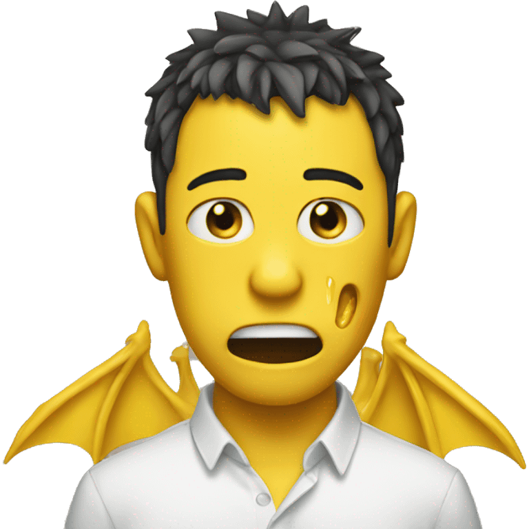 Generate me a emoji with yellow dragon crying  emoji