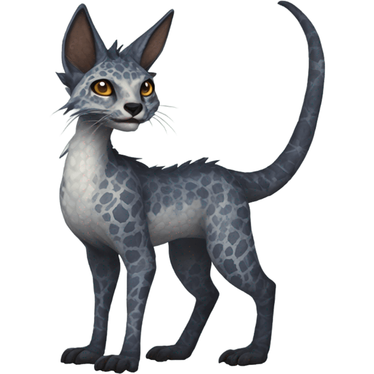 Modern Feral Rare Fantasy Vernid-Trico-species by LiLaiRa, random markings, full body emoji