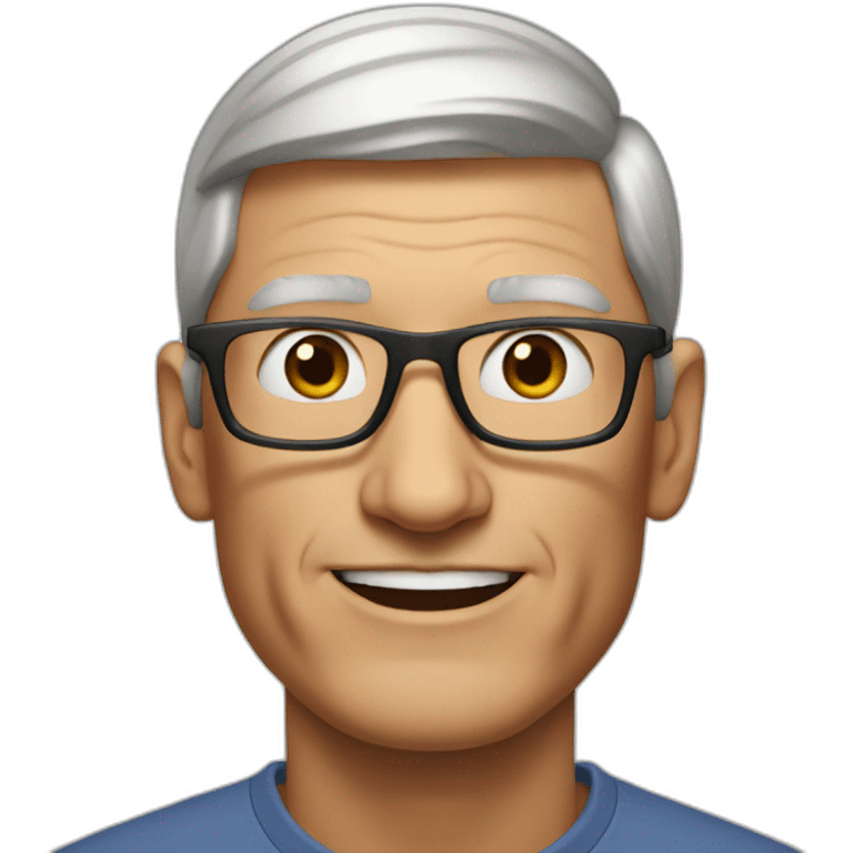 Tim Cook without glasses emoji