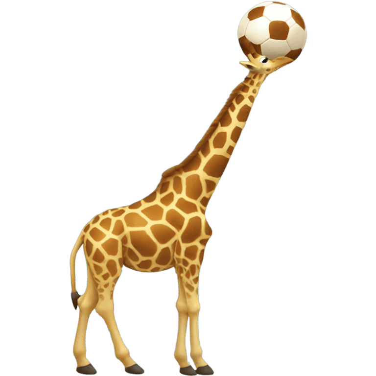 Giraffe holding a football emoji