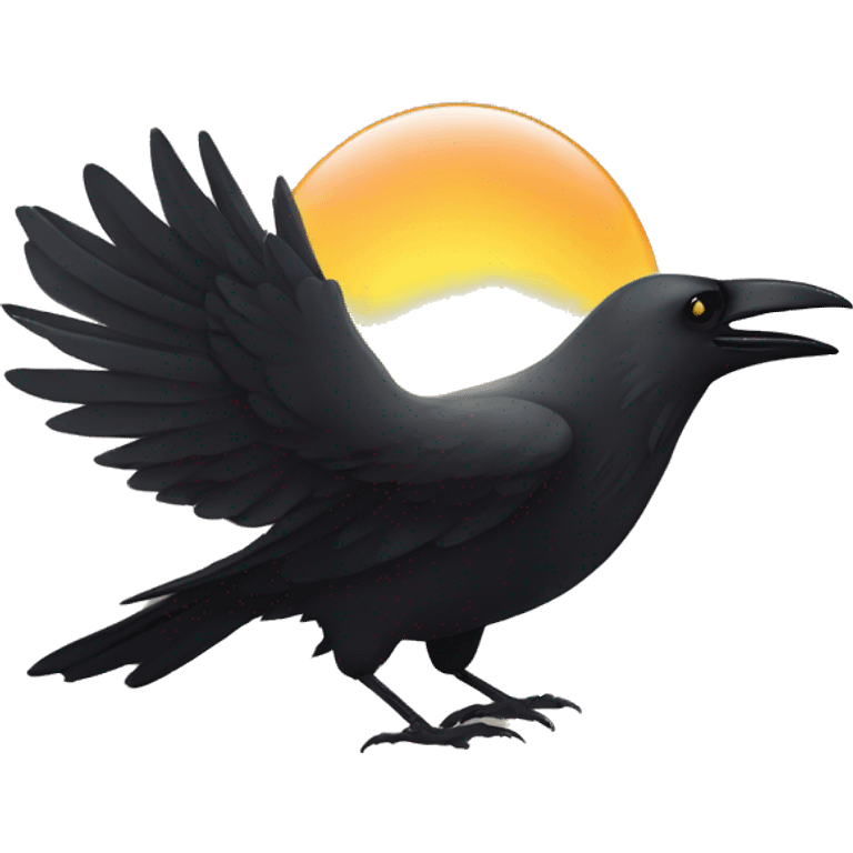 Crow with the sun behind it’s head  emoji