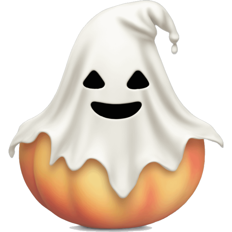 Peach dressed as a ghost emoji