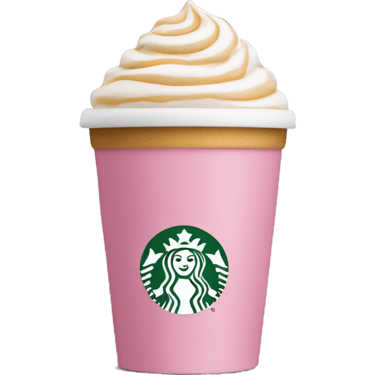 Starbucks cup with foam pink  emoji