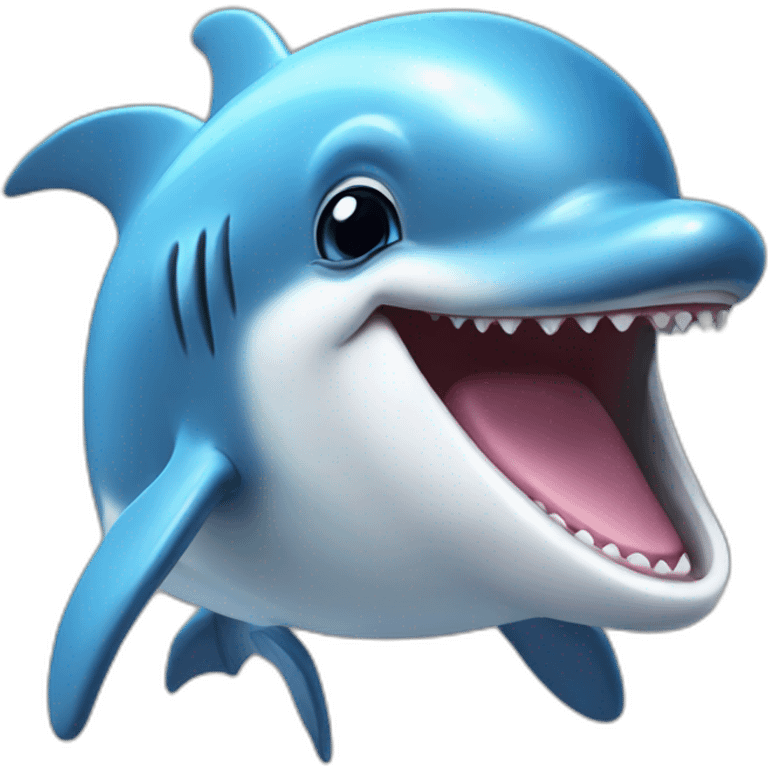 A laughing dolphin emoji