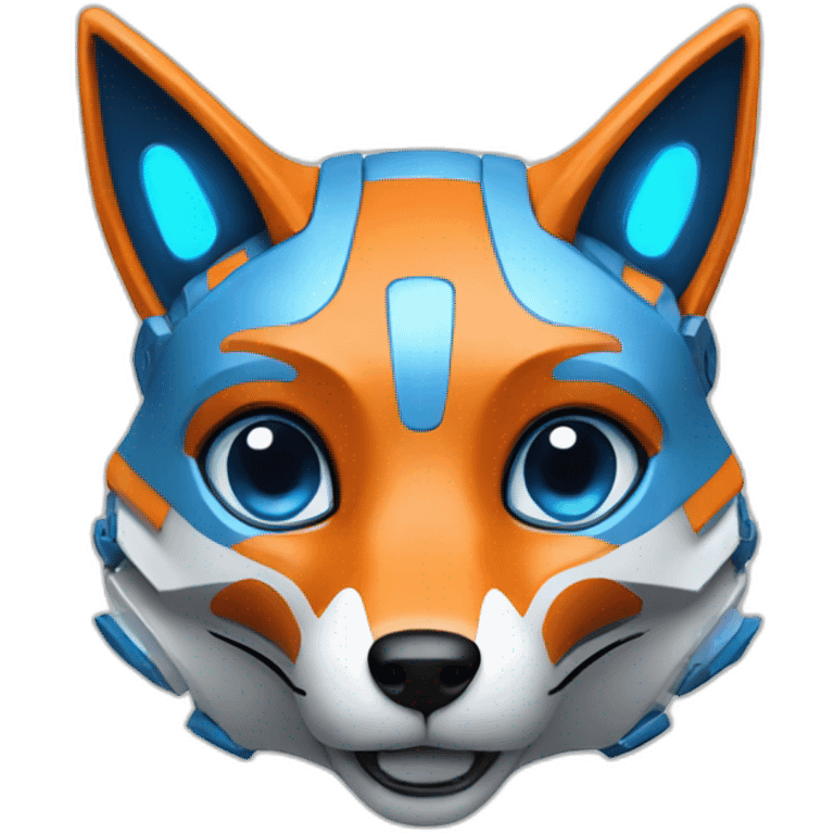 fox robot blue emoji