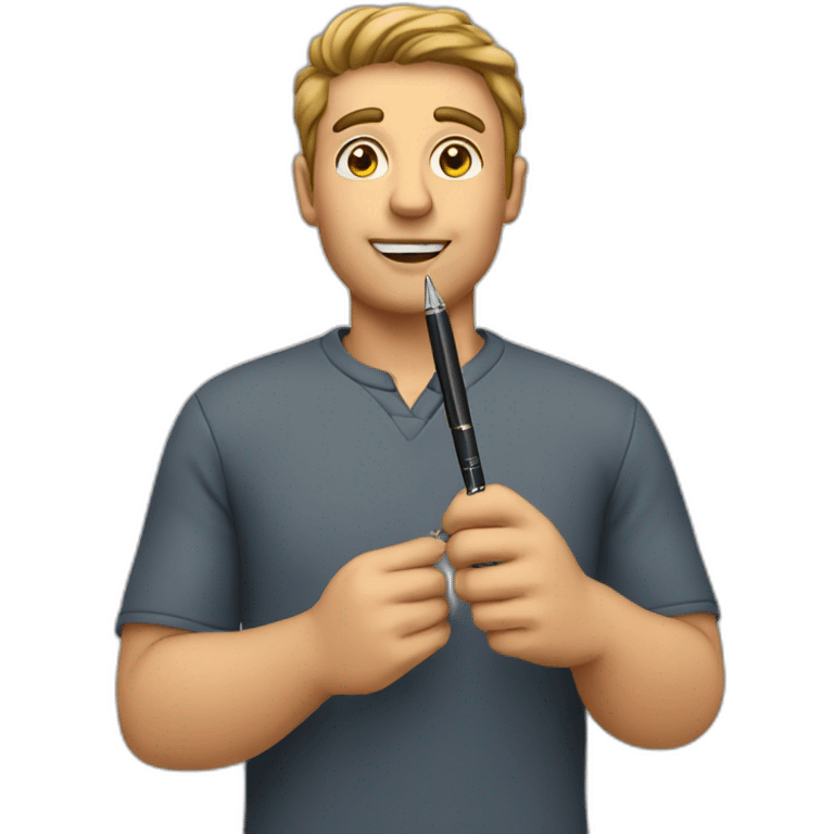 man holding a pen emoji