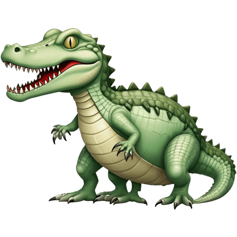 zombie monstrous pale skinned decaying greenish white alligator, vicious, dirty, undead, quadrapedal emoji