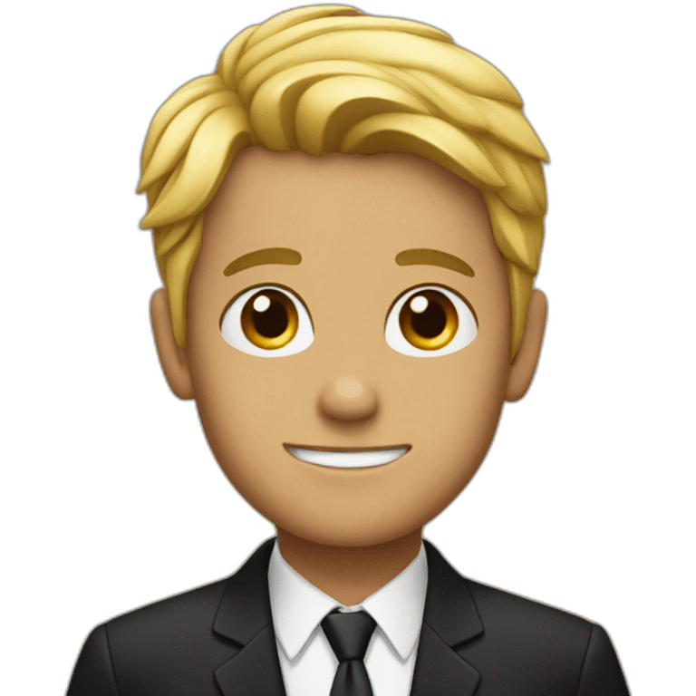 A boy in black suit emoji